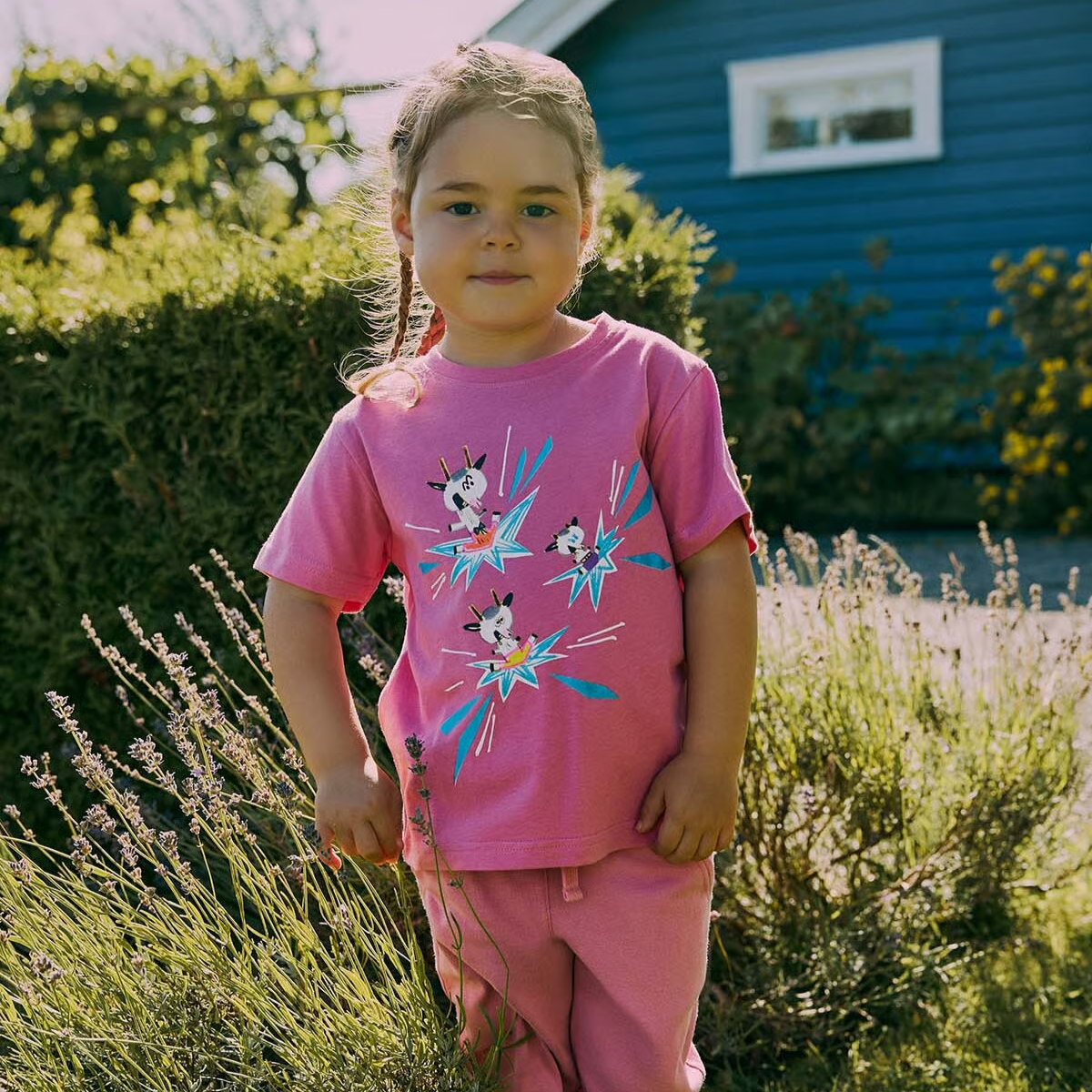 Gullkorn - T-skjorte Bukkene Rosa (P) - Billige barneklær
