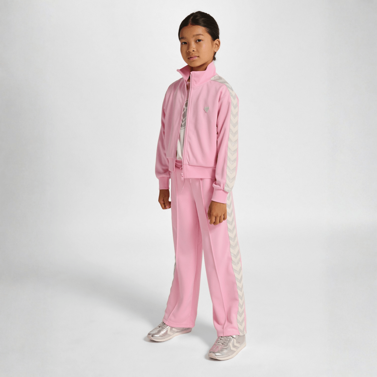 Hummel - Jakke Jr Poly Tape Zip Roseate Spoonbill - Guttelus