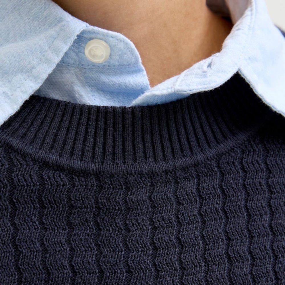 Jack & Jones - Genser Knit Blubarkley Zigzag Night Sky - Billige barneklær