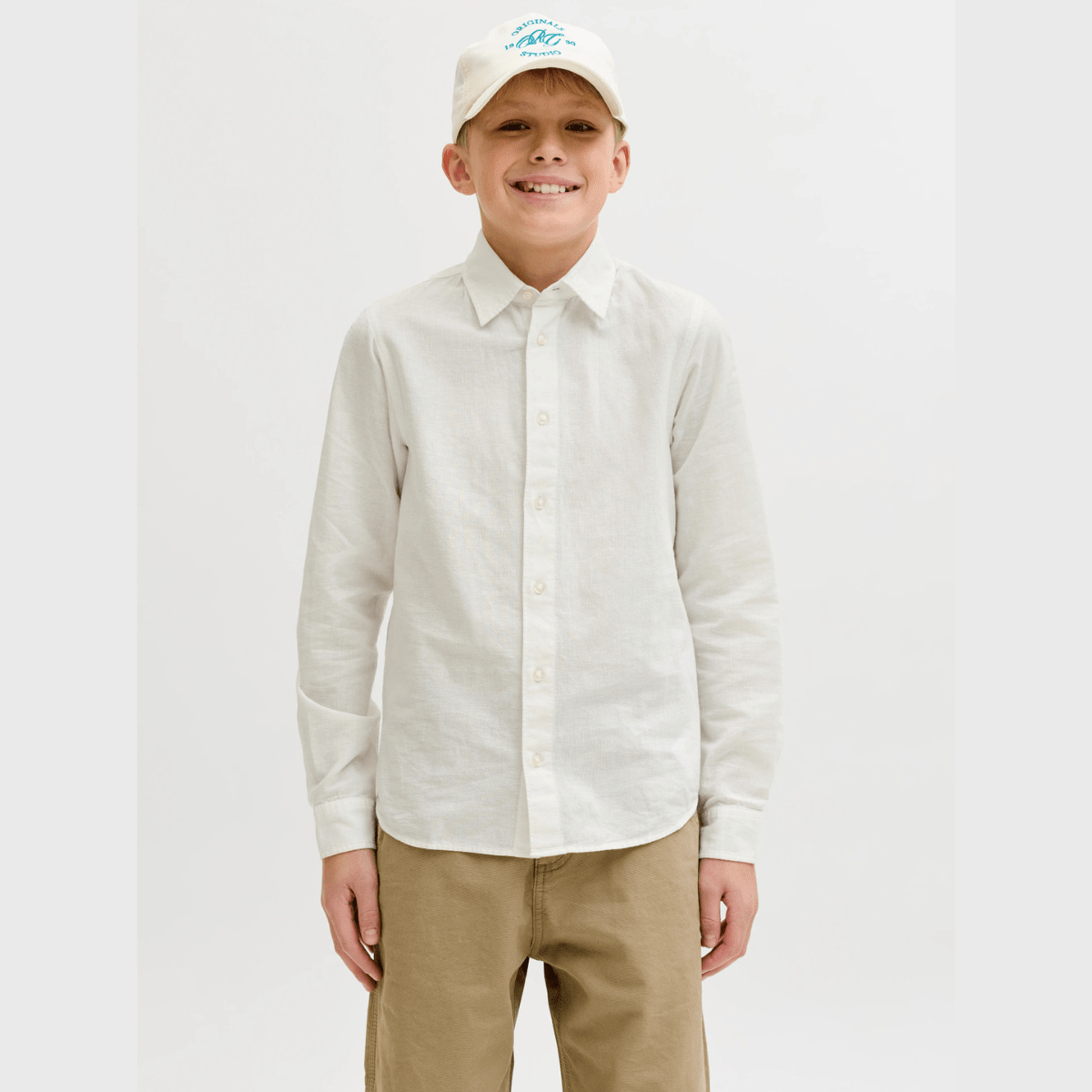 Jack & Jones - Linskjorte Breeze White - Billige barneklær