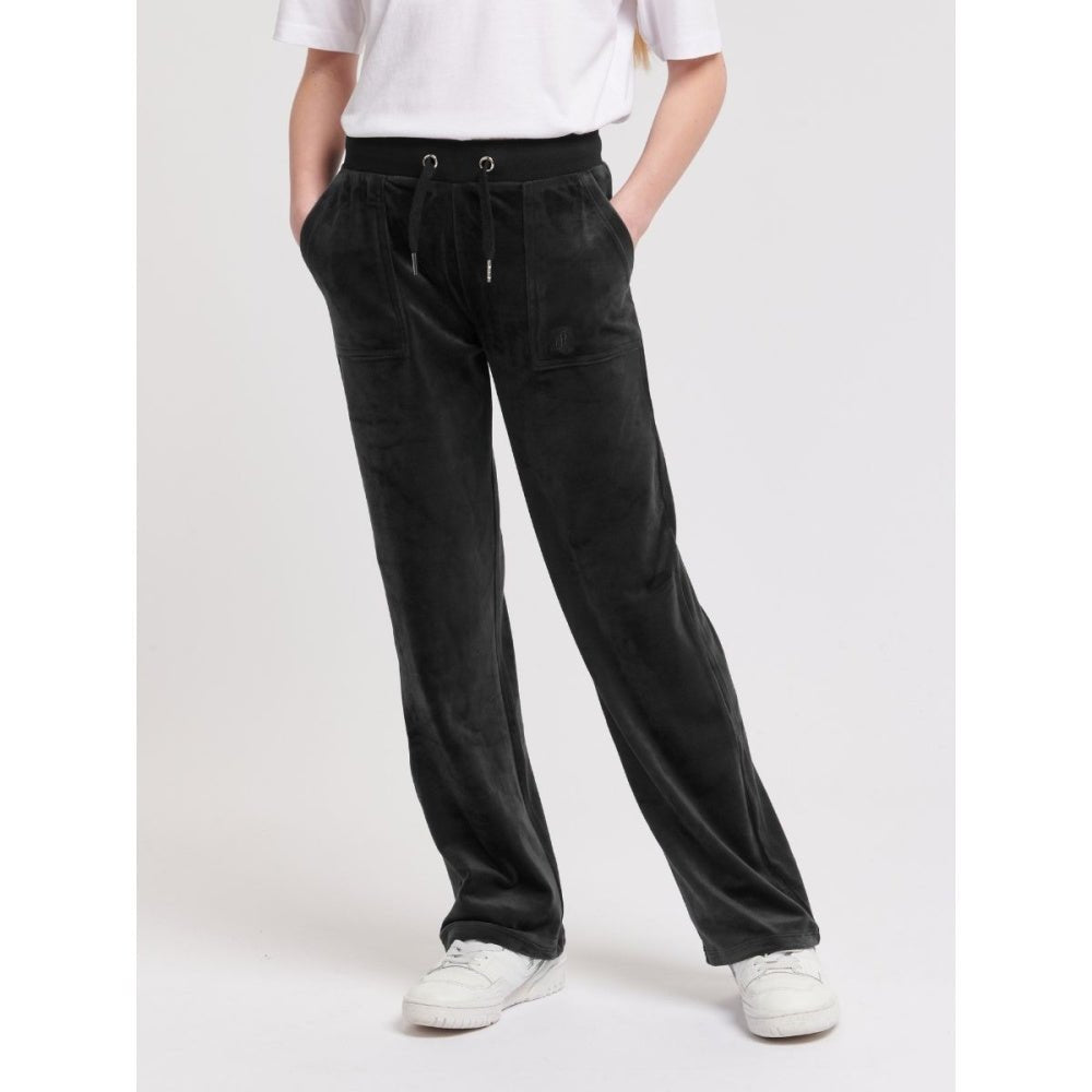 Juicy Couture - Bukse Tonal Wide Leg Jogger Jet Black - Guttelus
