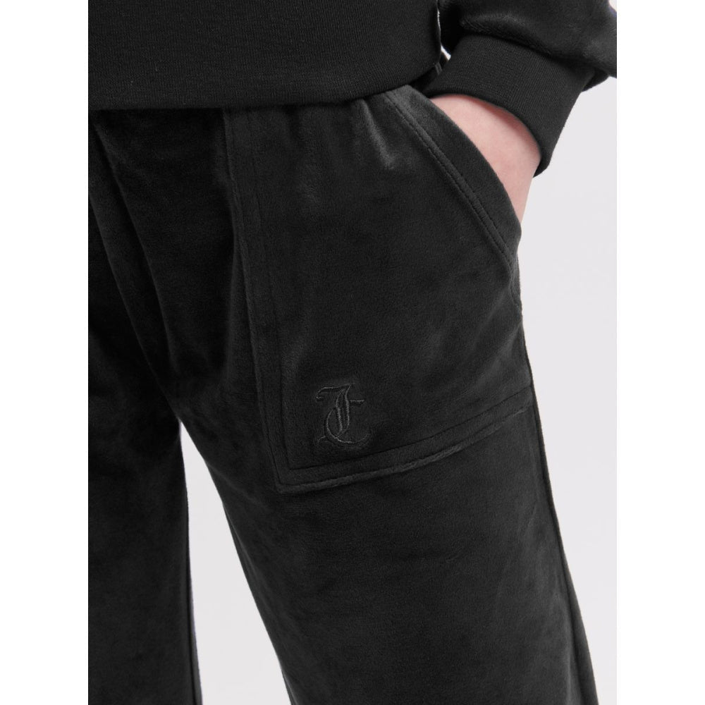 Juicy Couture - Bukse Tonal Wide Leg Jogger Jet Black - Guttelus