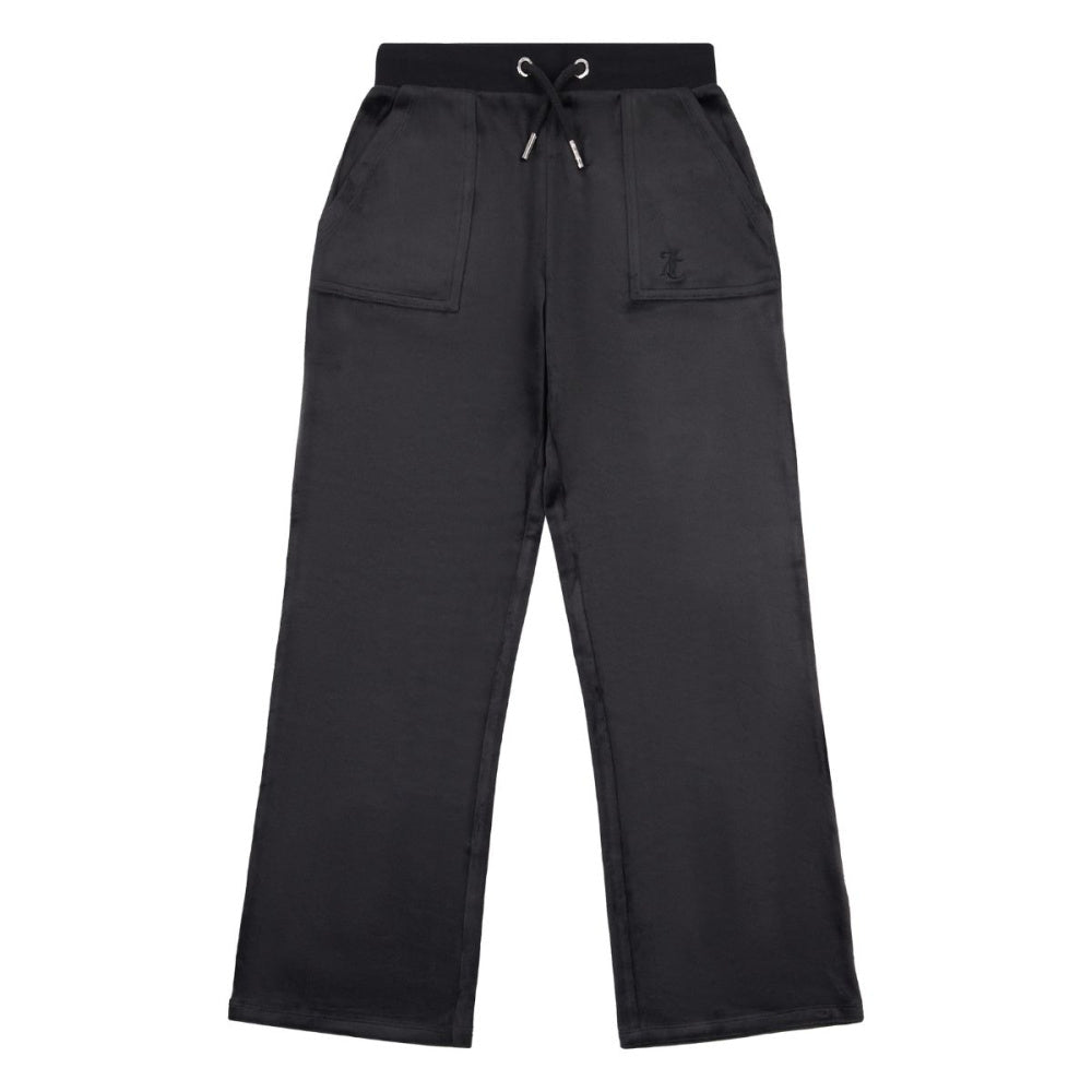 Juicy Couture - Bukse Tonal Wide Leg Jogger Jet Black - Guttelus