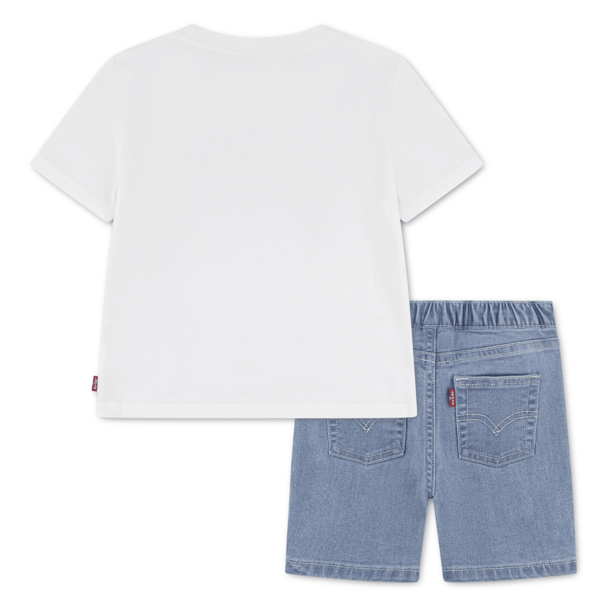 Levi's - Sett Hd Aop Logo T-skjorte & Shorts Bright White - Billige barneklær