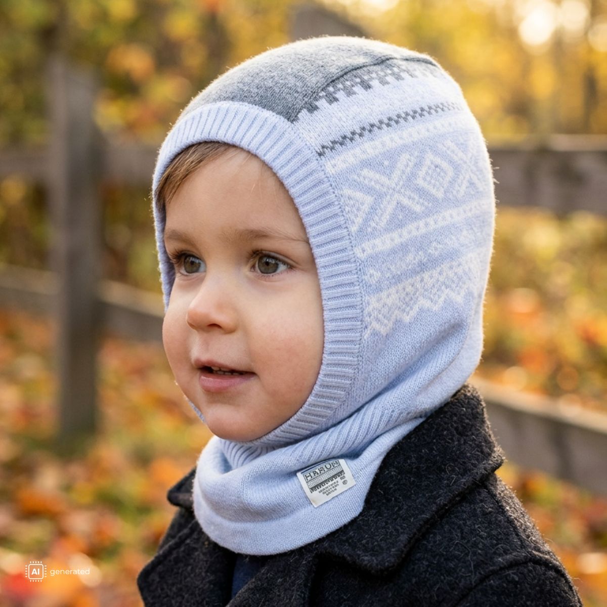 Marius Kids - Marius Balaclava i Ull Baby Lyseblå - Guttelus