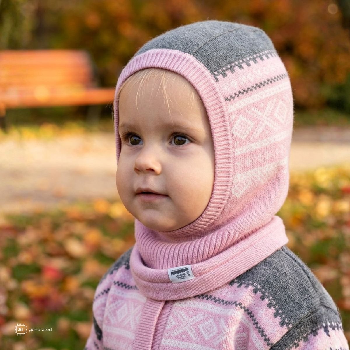 Marius Kids - Marius Balaclava i Ull Lyserosa - Guttelus
