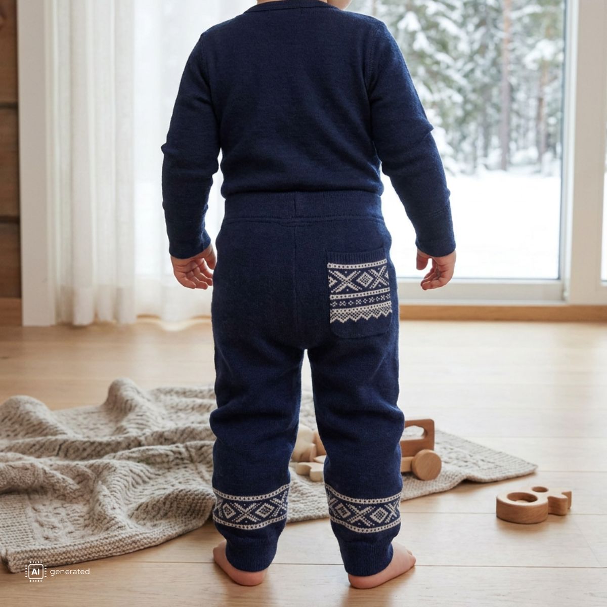 Marius Kids - Marius Bukse i Bambus Mørkeblå - Guttelus