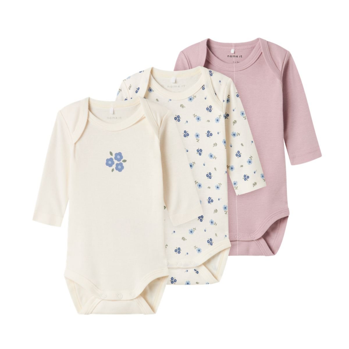Name It - Body 3 pk Flower Jet Stream - Guttelus.no