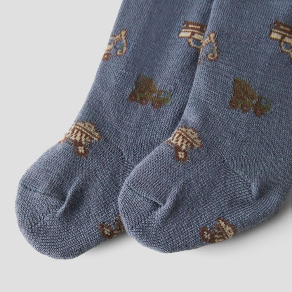 Name It - Strømpebukse Baby Ull/ Bomull Wak Folkstone Gray Working Machines - Guttelus