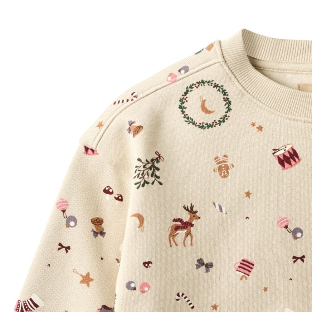 Wheat - Julegenser Sweat Elliot Offwhite Holiday - Guttelus.no