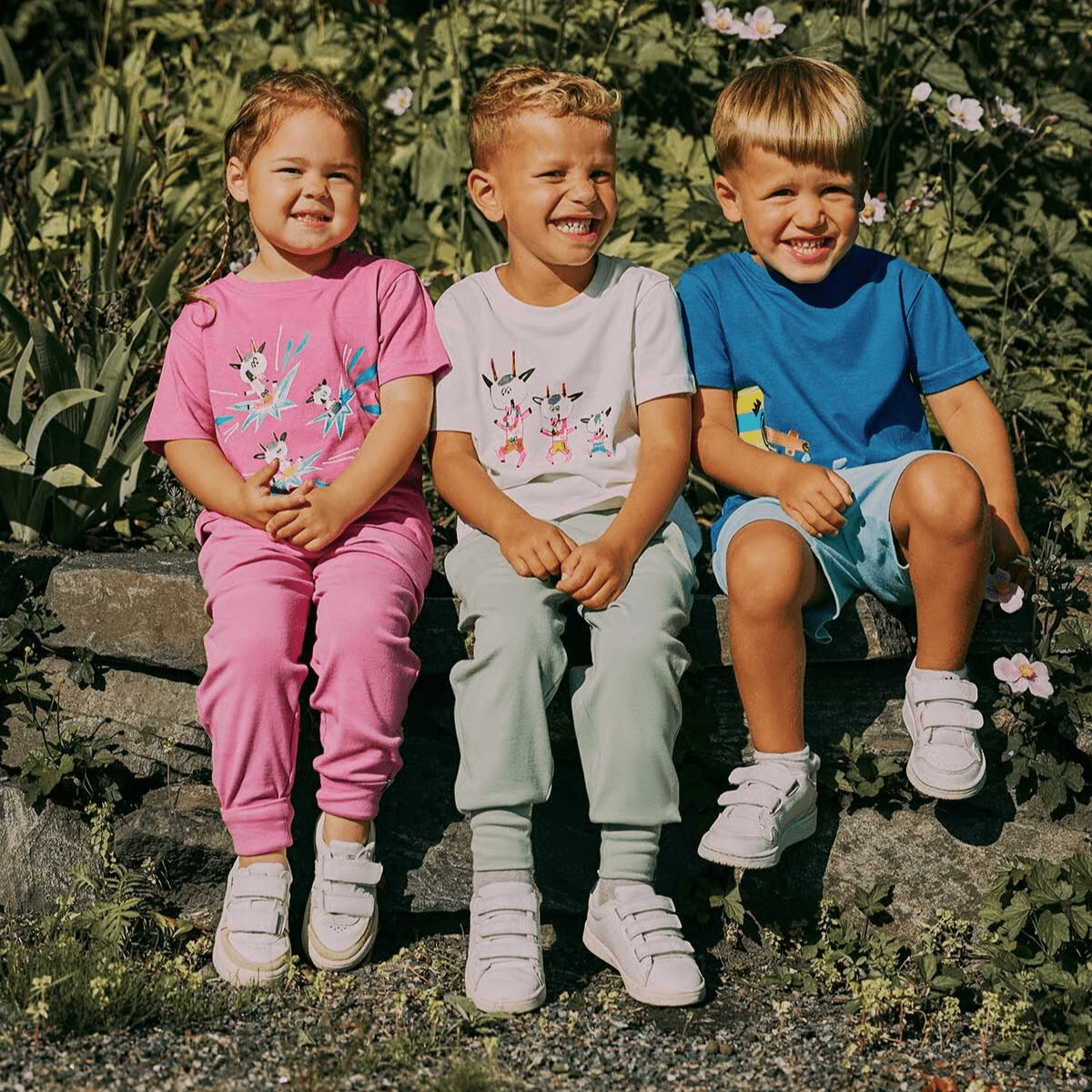 Gullkorn - T-skjorte Bukkene Rosa (P) - Billige barneklær