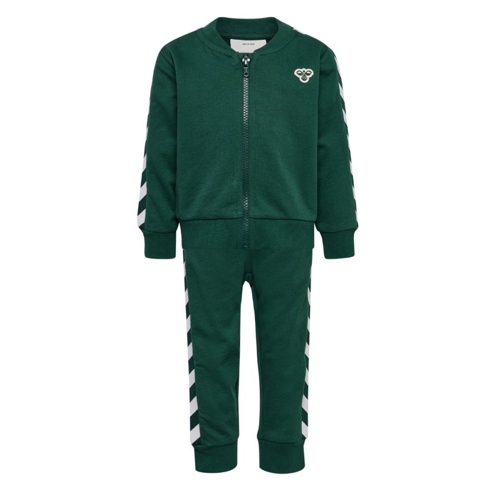 Hummel - Joggesett 2-delt Mini Reg Chevron Set Dark Green - Billige barneklær
