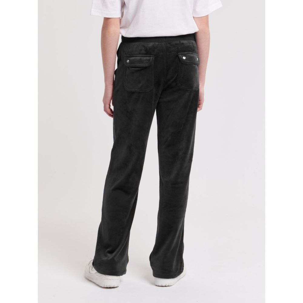 Juicy Couture - Bukse Tonal Wide Leg Jogger Jet Black - Guttelus
