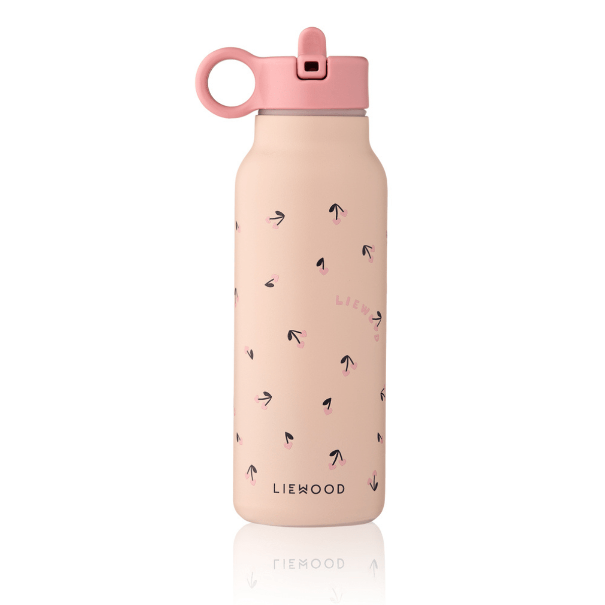 Liewood - Drikkeflaske Falk 350ml Mini Cherry Heart Rosey - Guttelus.no